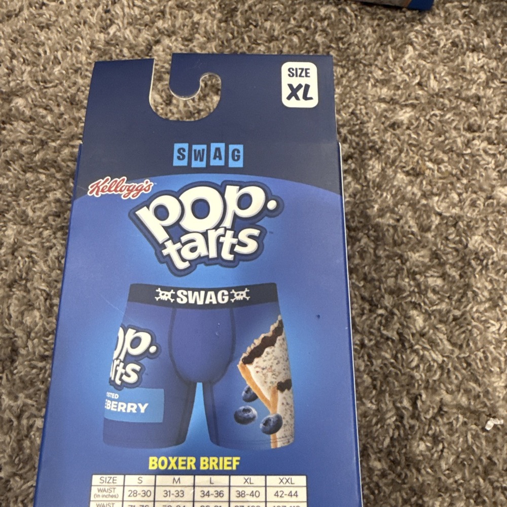 SWAG KELLOGG'S‎ POP TARTS BOXER BRIEF MENS SZ XL  Frosted Blueberry NIB